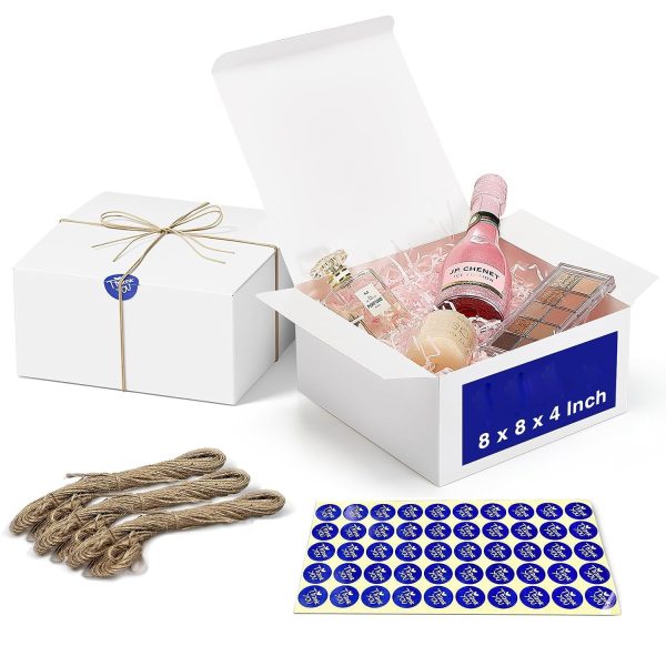 8x8x4 Inch Cardboard Gift Boxes with Lids