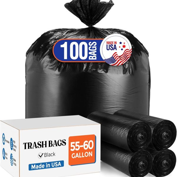 55-60 Gallon Trash Bags 100 Count 0.9MIL