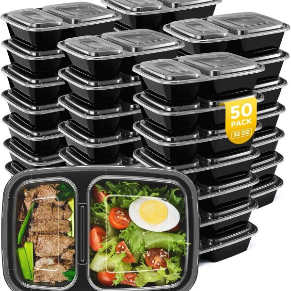50 Pack 32OZ Meal Prep Container Extra Large &Thick Food Storage Containers With Lids